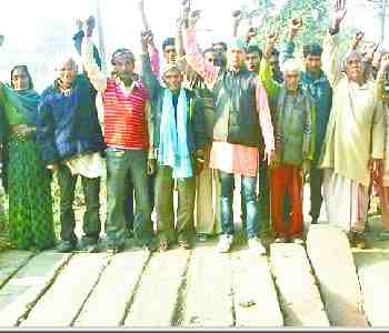 protest to the villagers