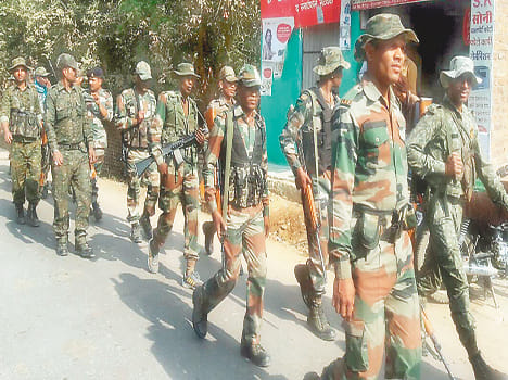 Troops fired route march