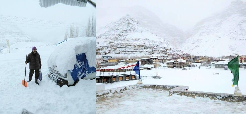 snowfall in lahaul spiti himachal pradesh