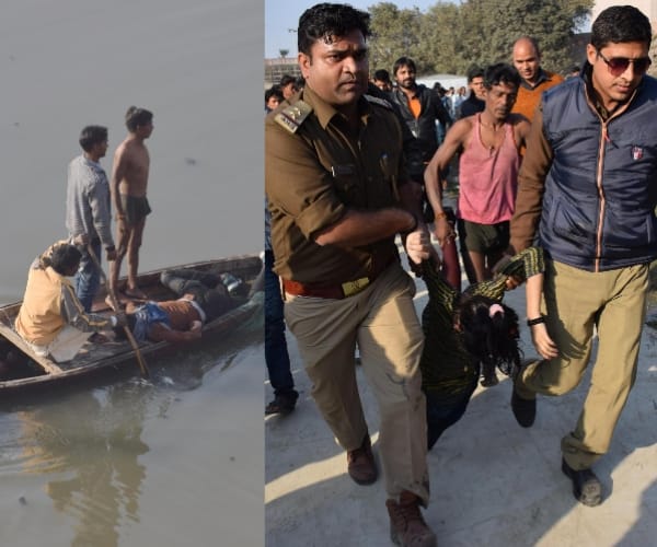 boy and girl jumped in to gomti 