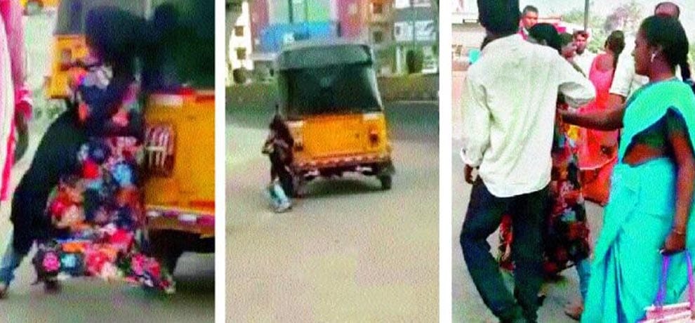 woman dragged by auto around two hundred meter