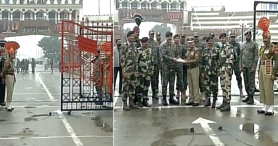 india and pakistan border security guards exchange sweets at bagha border
