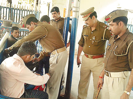 Checking trains on the eve of Republic Day