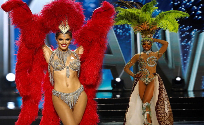 Miss Universe contestants were national contumes