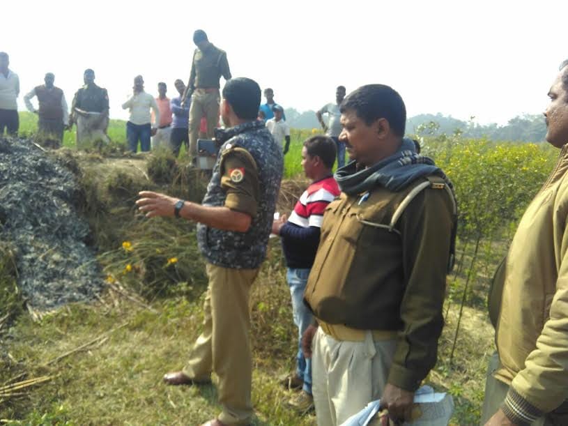  Dead burnt bodies in the field of tur 