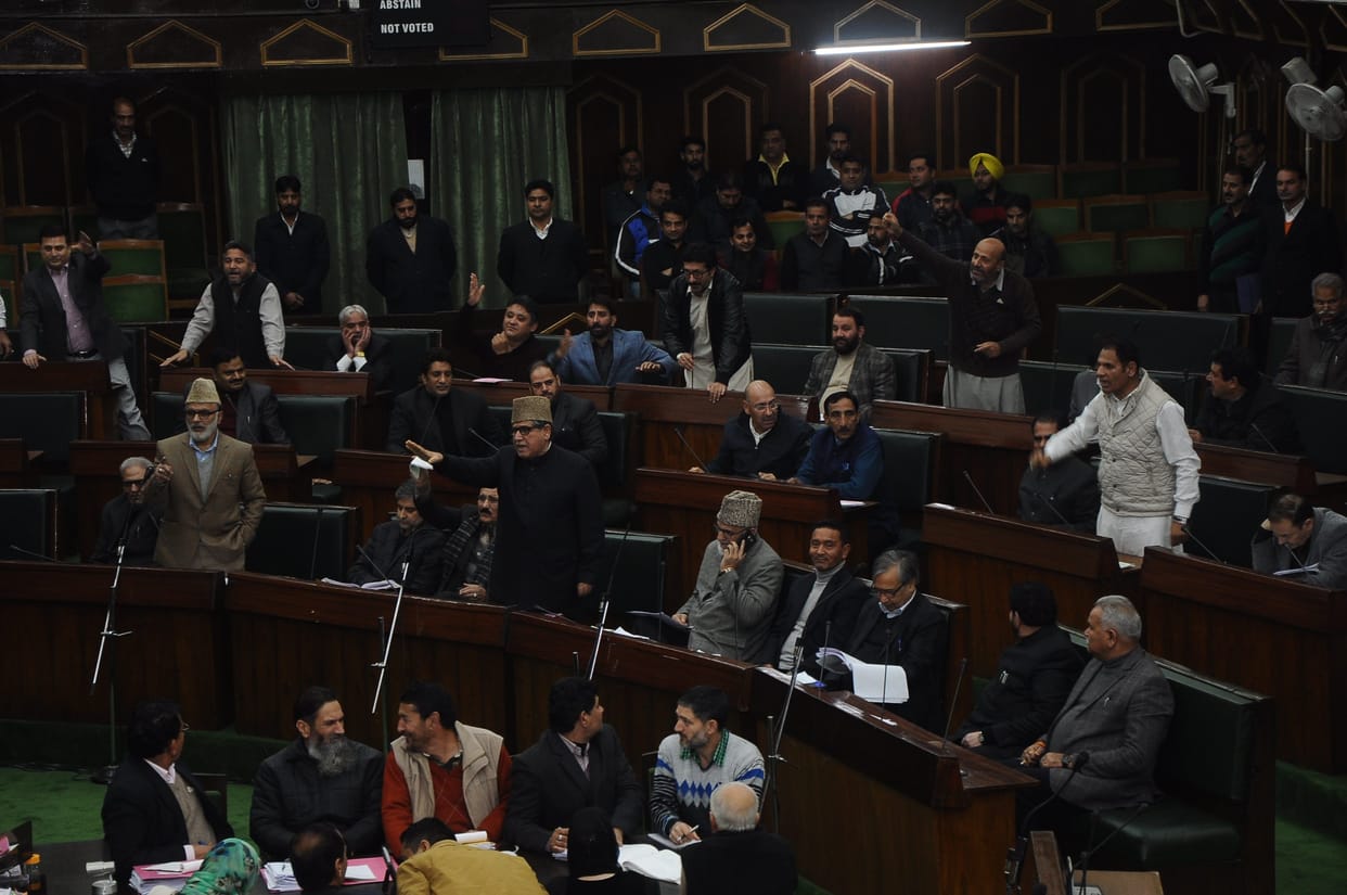rucks in jammu kashmir assembly on engineer rasid statement