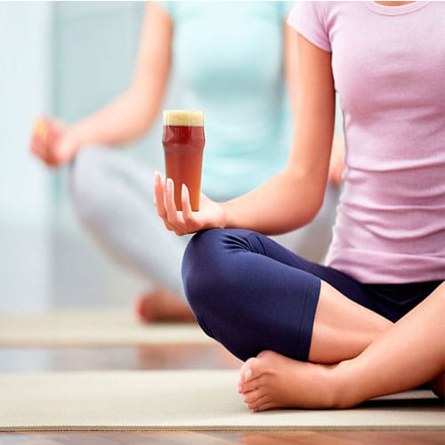 New Trends Start Where People Drinks Beer And Does Yoga