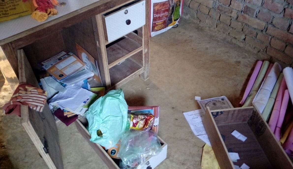 Burglars broke into the school fund from a cupboard rattle 