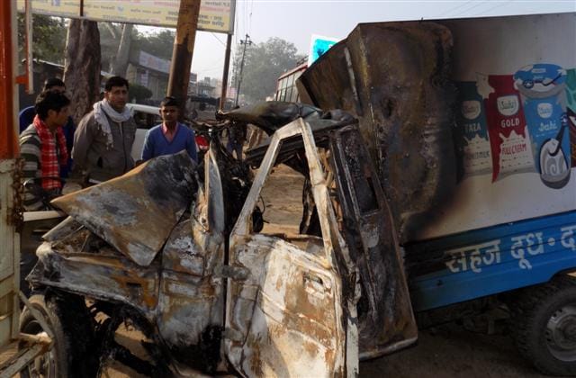 Tempo just went on fire, burning the driver dead