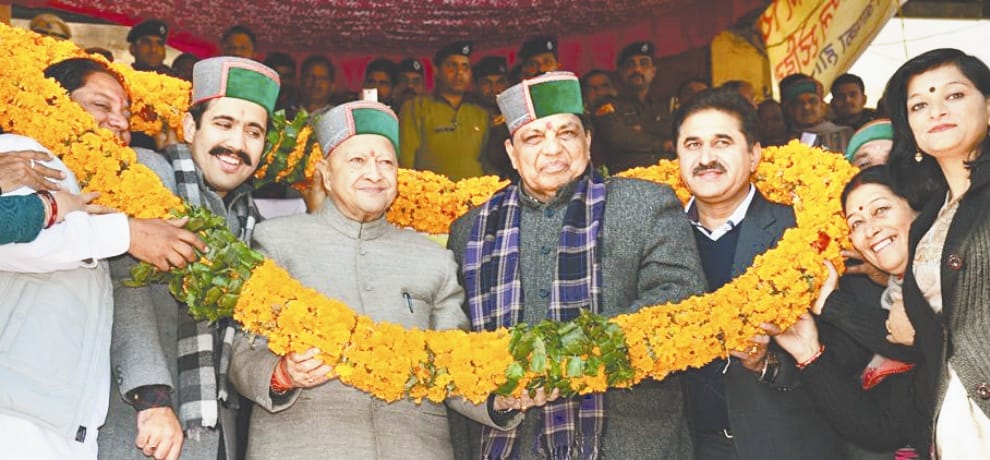 public raise slogans for cm virbhadra singh, contest election from Arki
