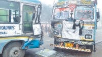 Chrk and bus collision in fog, six injured, Karnal
