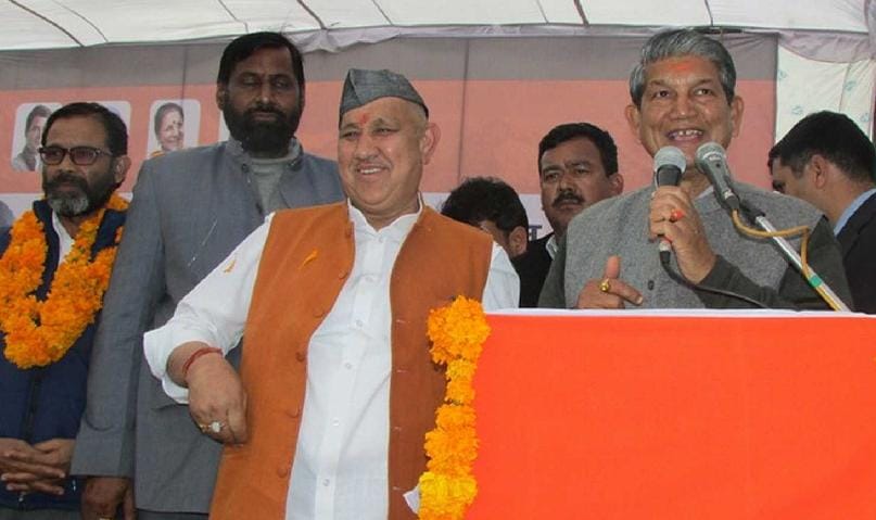 Addressing a public meeting at the Congress Chief Minister Harish Rawat Ramnagar.