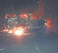 fatehabad, road accident, animal in road, car crash, fired,  police, harayana
