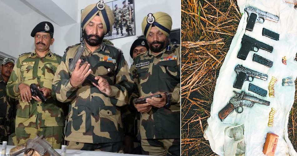 pakistani and chinese weapons found on in indo pak border in amritsar of punjab