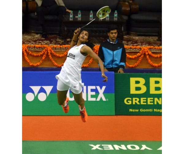 PV sindhu in Modi badminton final in Lucknow.