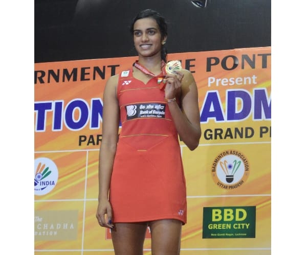 P V sindhu wins gold badminton championship.