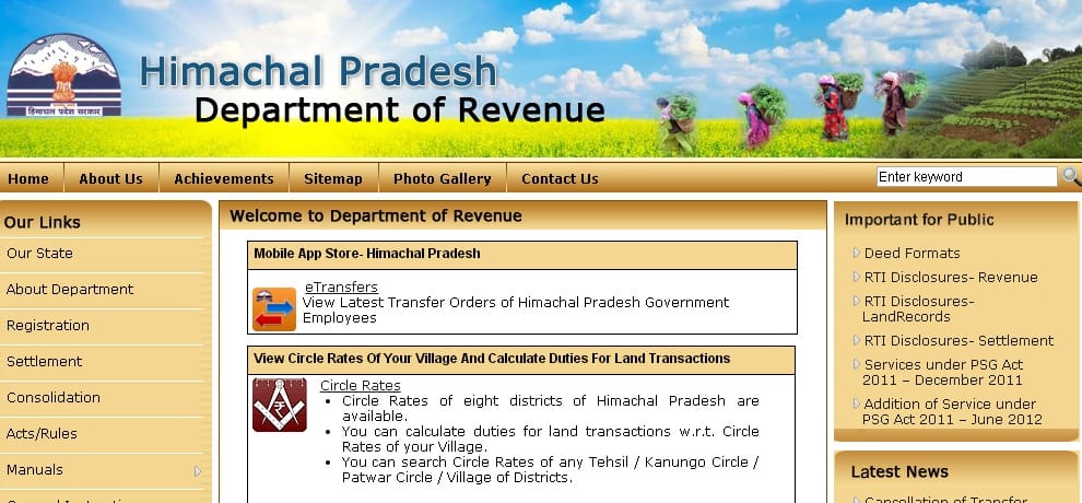 14 certificates are available online by revenue department of himachal pradesh 