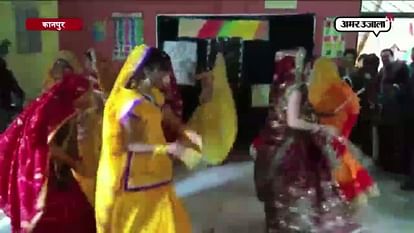 Teachers played dandia on annual function 