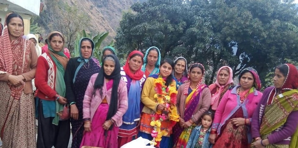 Anjali reached village after received the honor.