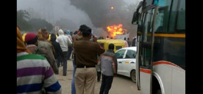 Yun burnt by flames just near the metro station
