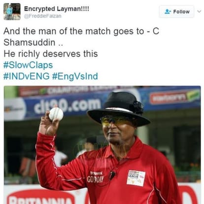 england will complain about umpire c shumsuddin, who has given signal to out joe root