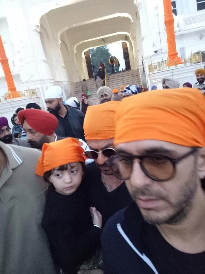 Shahrukh Khan with son AbRam at the Golden Temple in Amritsar