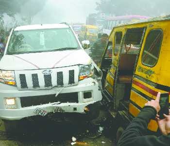 three killed in road accident including teacher, 5 injured