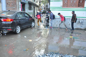 Road work left unfinished, people upset
