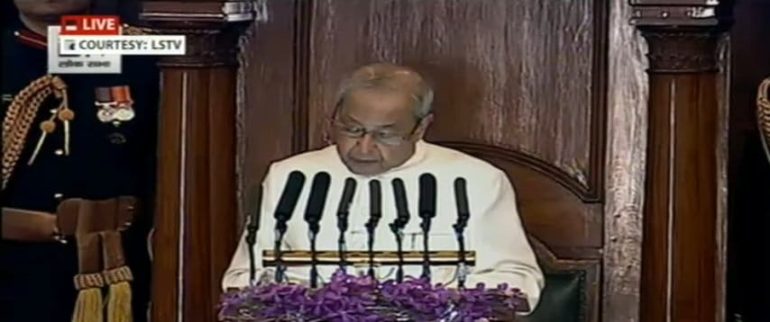 President Pranab Mukherjee budget session speech