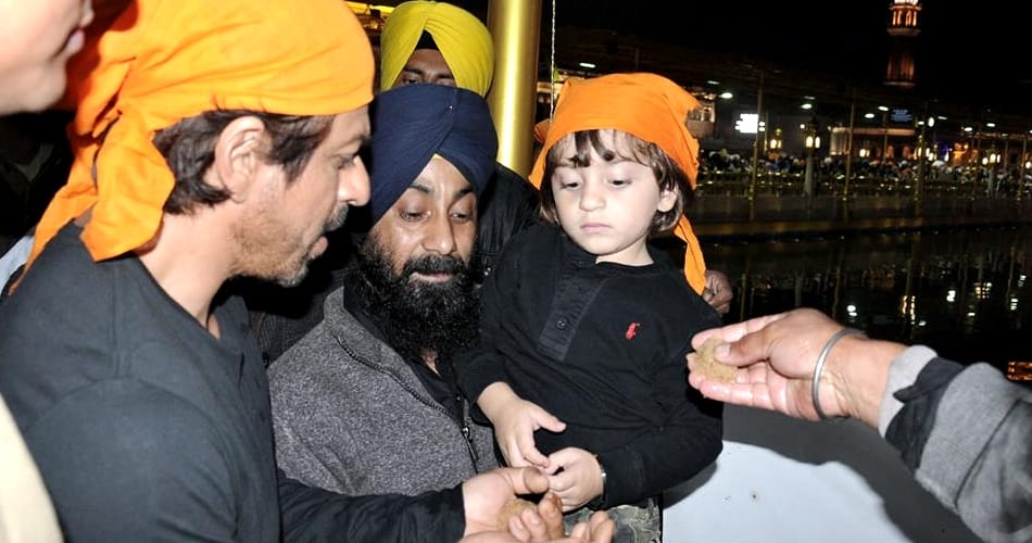 Shahrukh Khan with son AbRam at the Golden Temple in Amritsar