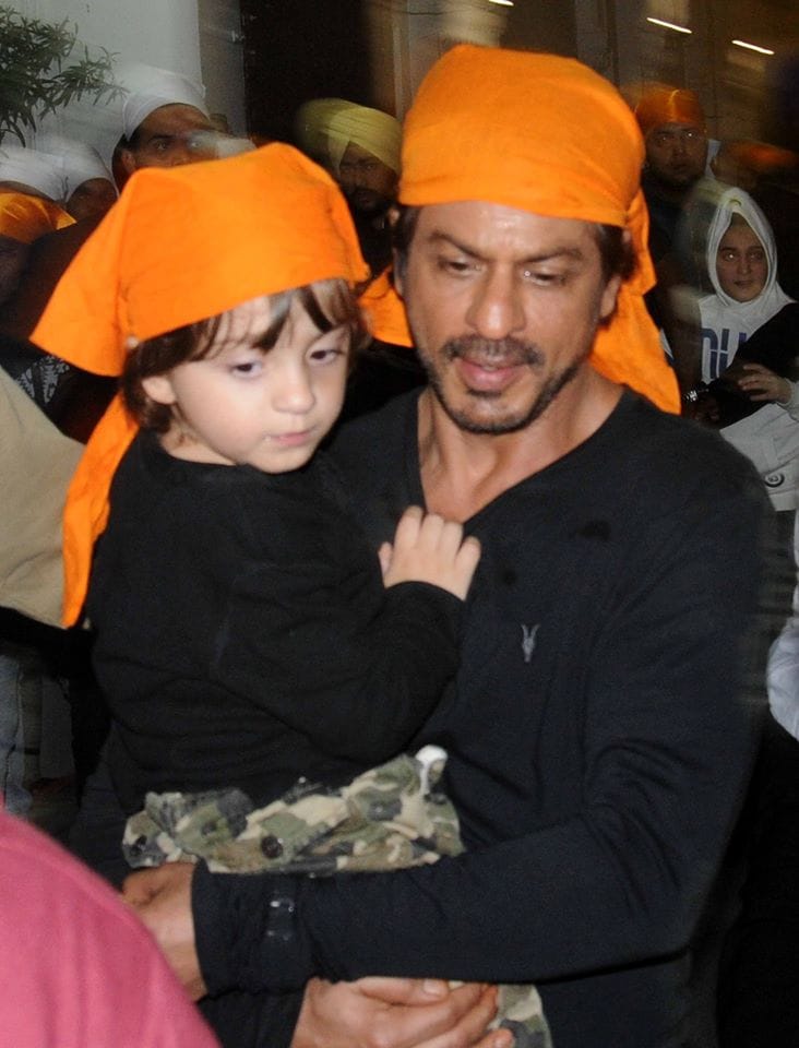 Shahrukh Khan with son AbRam at the Golden Temple in Amritsar