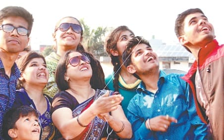 youth enjoyed on the basant