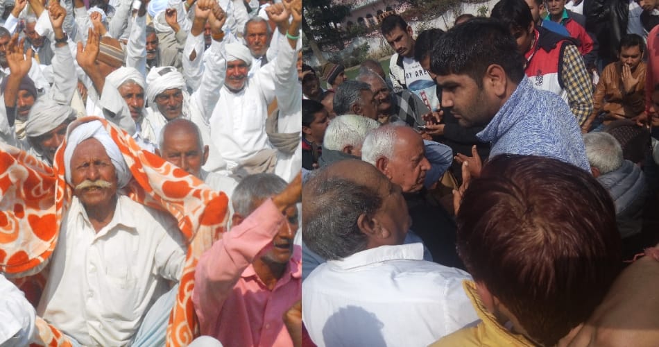 Sangarsh samiti and khap members clashed in jind