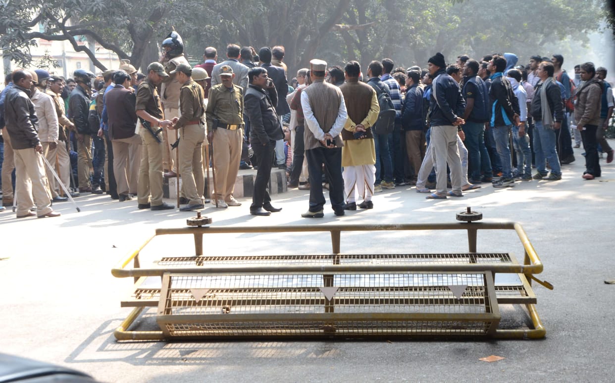 sabotage and chaos after beating Student in bhu campus