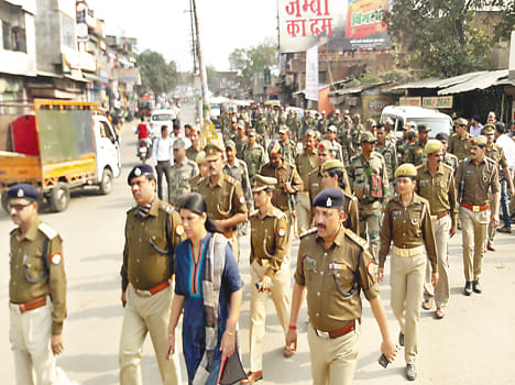 Route march by Police and Paramilitary Forces