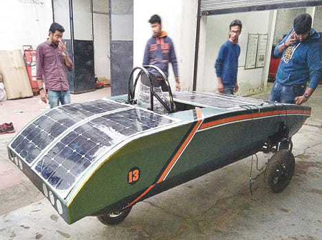 Solar energy continues to fill sprint car on the road