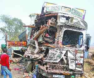 Smashing into trucks, killing two drivers