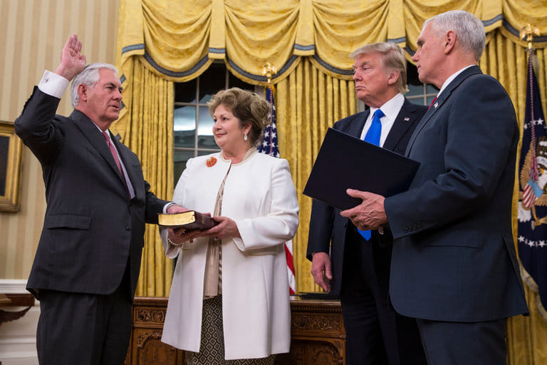 very tough task head of Rex Tillerson, the new US secretary of state