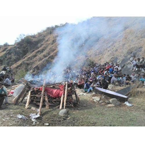 Cremation of Sashastra Seema Bal Sub Inspector Dhandev in Mandi himachal Pradesh