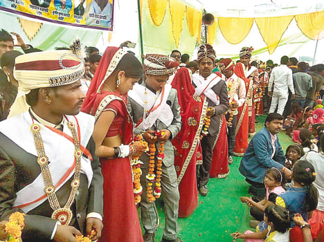 Mass marriage ceremony of 18 couples married