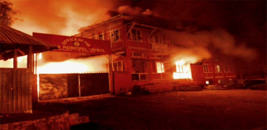  violence spreads in nagaland capital kohima