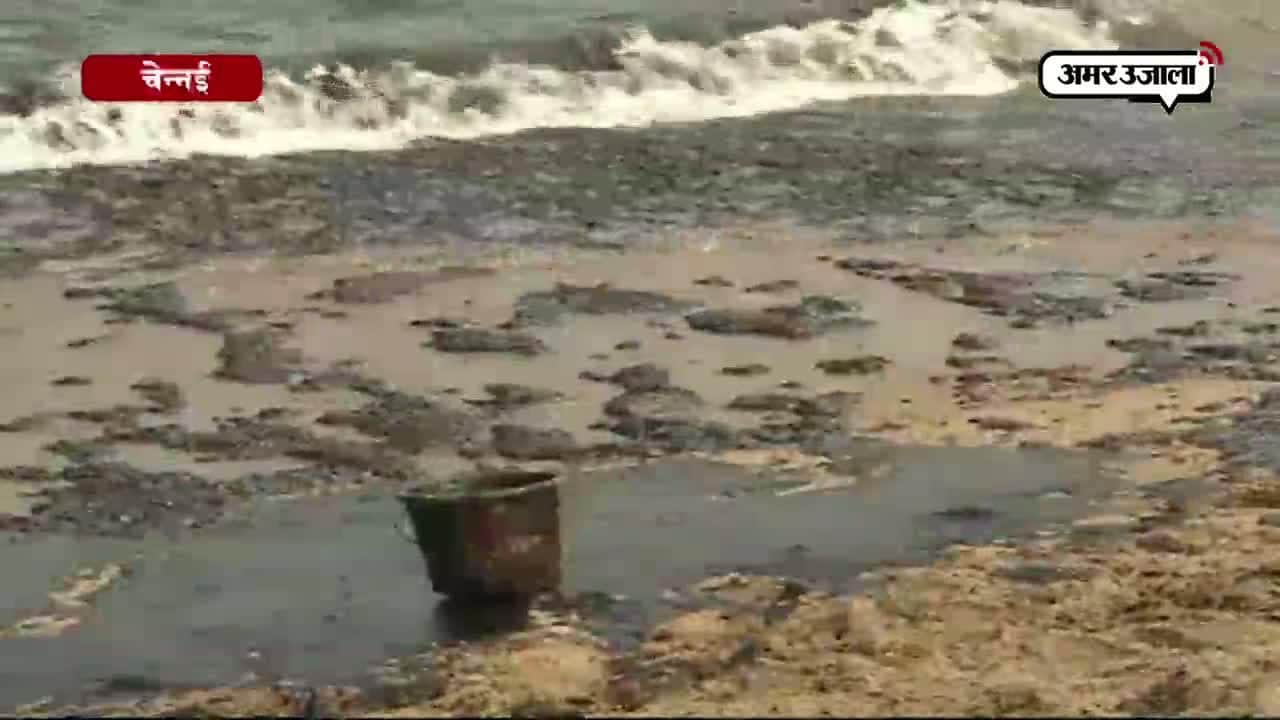 इस समुद्री तट पर फैल गया तेल