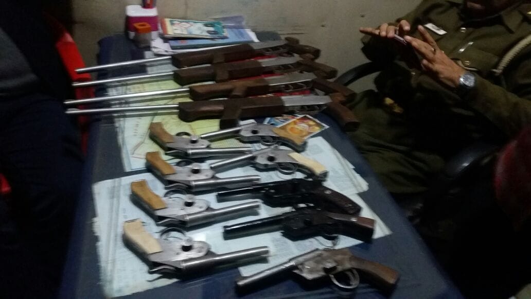 Illegal weapons recovered from fields