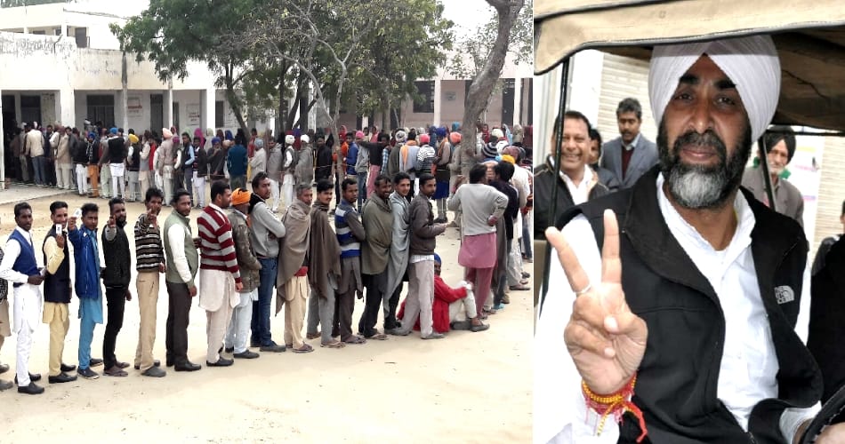 Manpreet badat is being first to cast his vote