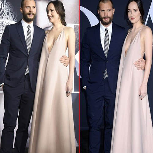 this hollywood actress reached in party in revealing dress