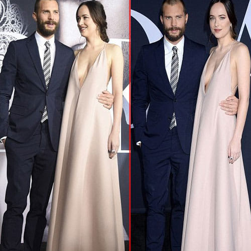 this hollywood actress reached in party in revealing dress