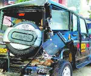 UP 100 vehicle met an accident