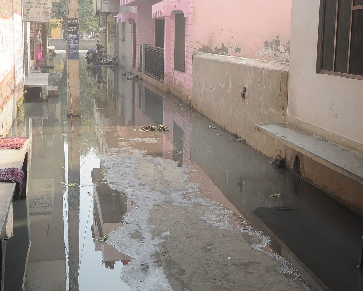 Thirty ward facing waterlogging and mess.