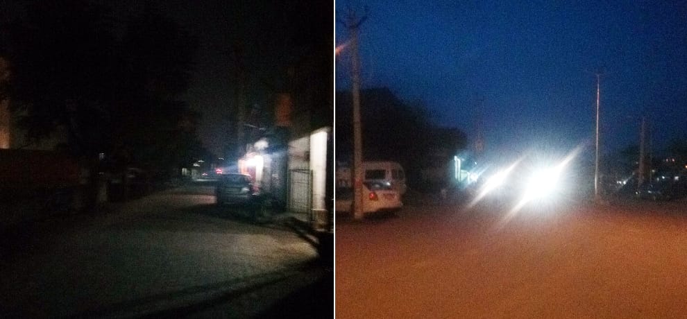 As soon as the polls close off street lights, dark shadows on the road