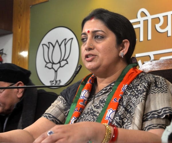 smriti irani press conference in lucknow bjp office